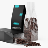 Solid Health Golden Nut Toffee bag standing next to a second bag spilling whole beans - image 3