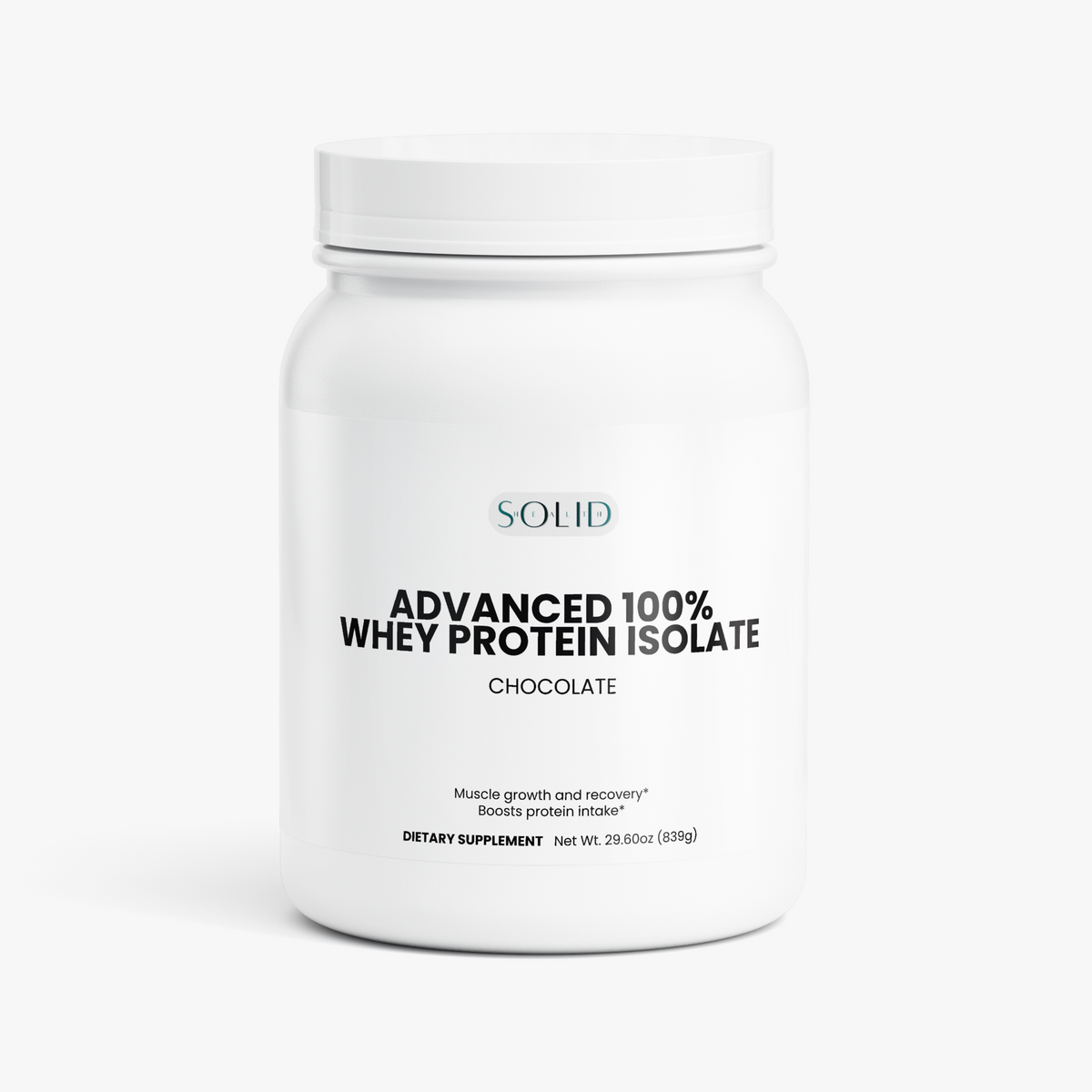 Advanced Whey Protein Isolate (Chocolate) protein powder by Solid Health, image 2