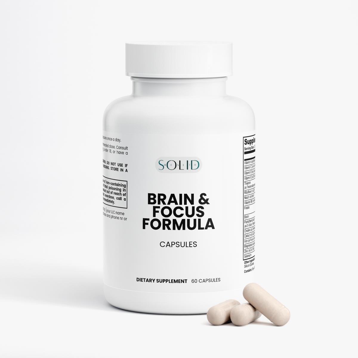 Brain & Focus Formula capsules by Solid Health