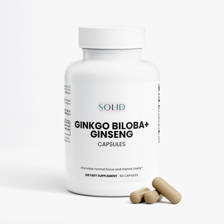 Ginkgo Biloba + Ginseng capsules by Solid Health