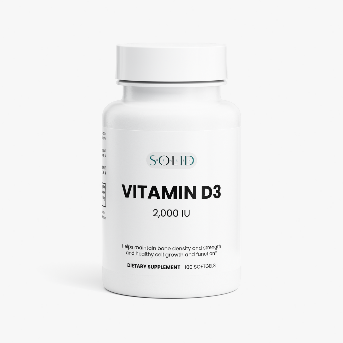 Vitamin D3 2,000 IU softgels by Solid Health, image 2