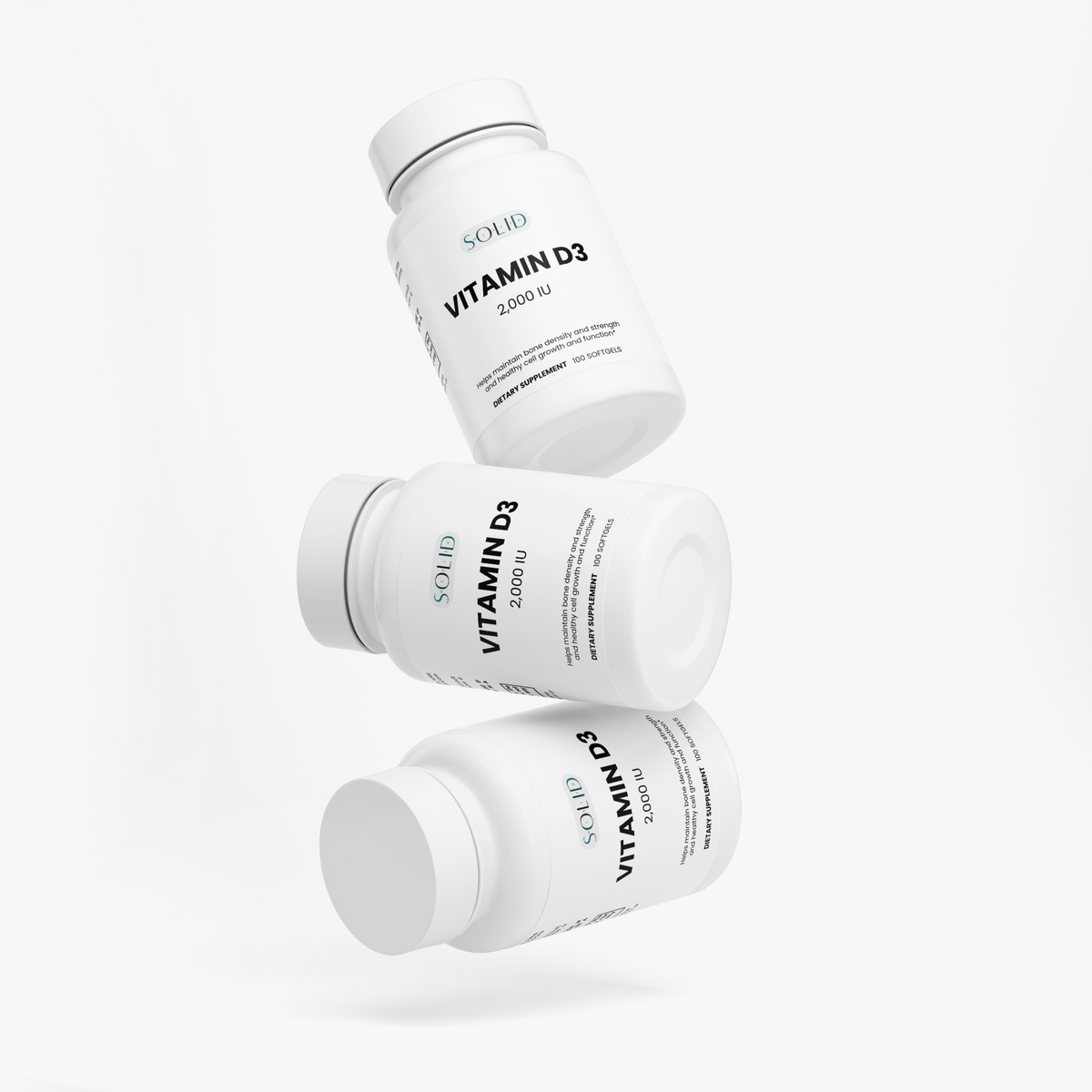 Vitamin D3 2,000 IU softgels by Solid Health, image 4