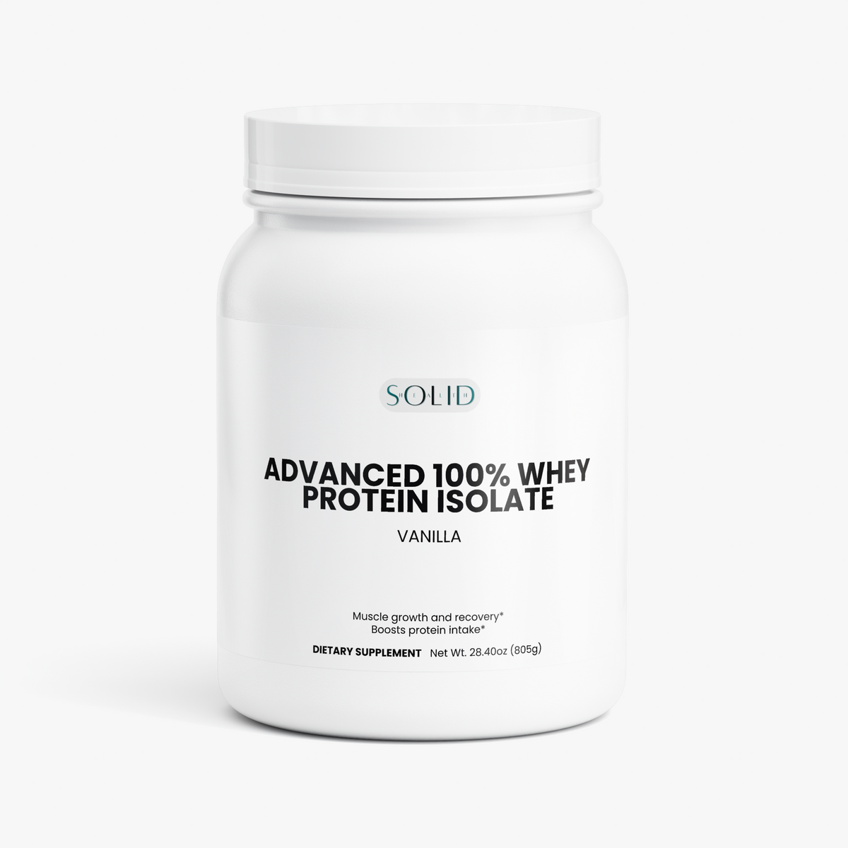 Advanced 100% Whey Protein Isolate (Vanilla) protein powder by Solid Health, image 2