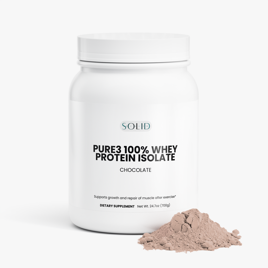 Pure3 100% Whey Protein Isolate (Chocolate) protein powder by Solid Health